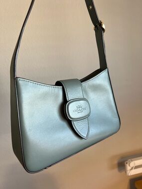 Coach Leather Shoulder Bag in Sage Green